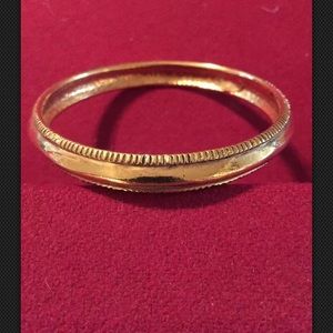 CHANEL Gold Plated CC Vintage Bangle #2315a